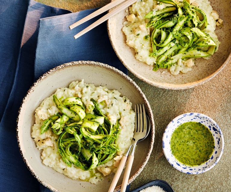 Risotto mit Hähnchen und Spargel