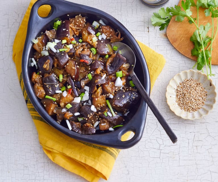 Aubergines sautées au soja et épices thaïes