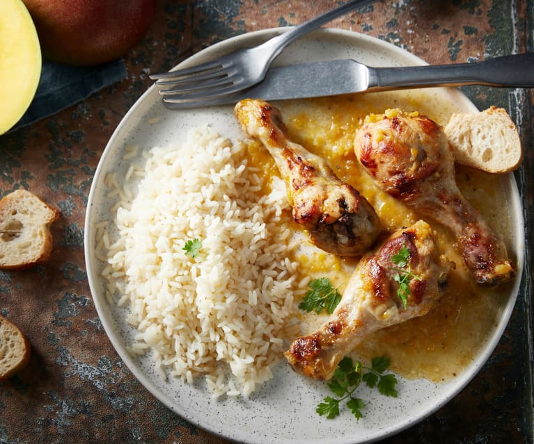 Pilons de poulet laqués à la mangue