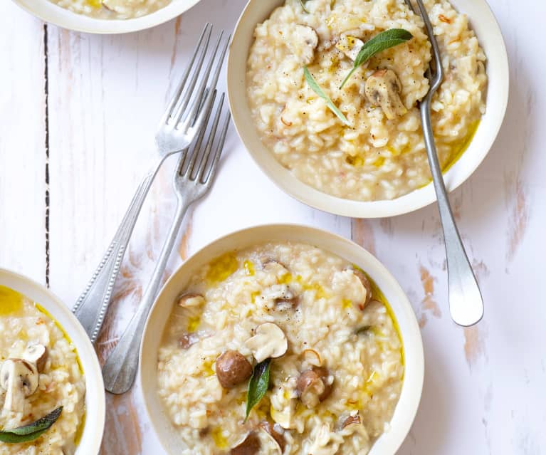 Risotto au bacon et champignons de Paris