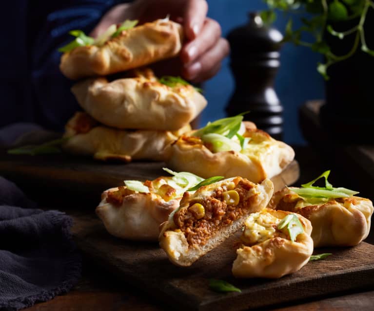 Mini-Tartelettes mit Mais, Hackfleisch und Süßkartoffel