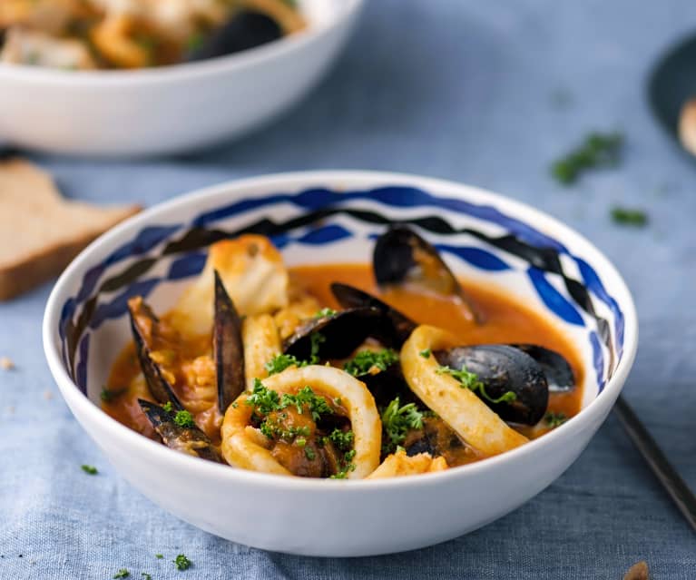 Zuppa di pesce con crostini (senza glutine)