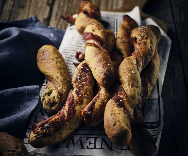 Palitos de beicon y cebolla crujiente