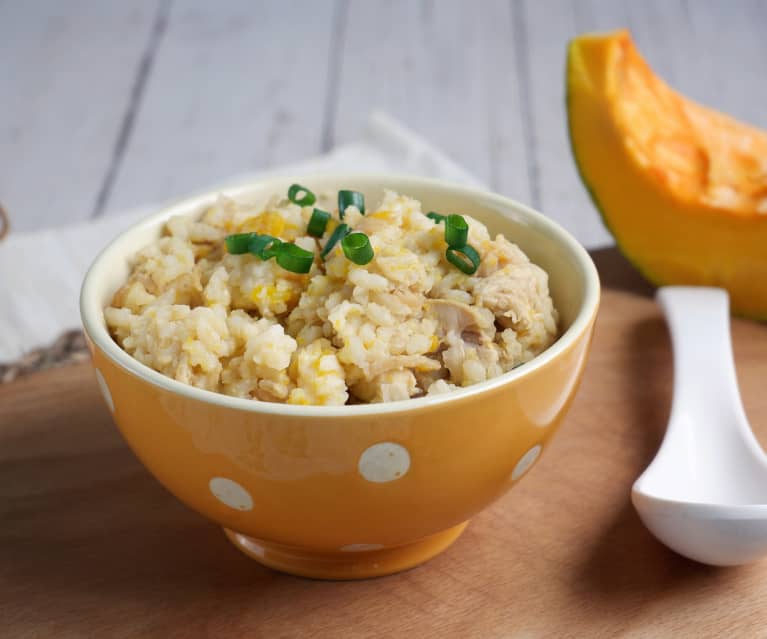 Nasi Cokelat dengan Ayam dan Labu Kuning (Pumpkin Chicken Brown Rice)