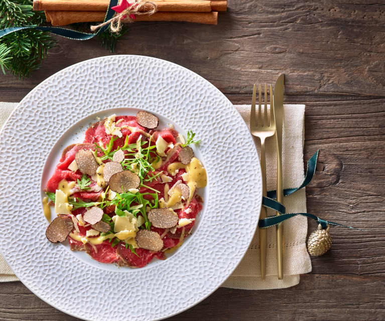 Rindercarpaccio mit Trüffel-Mayonnaise