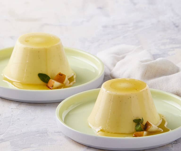 Budino alle pere con salsa al caramello