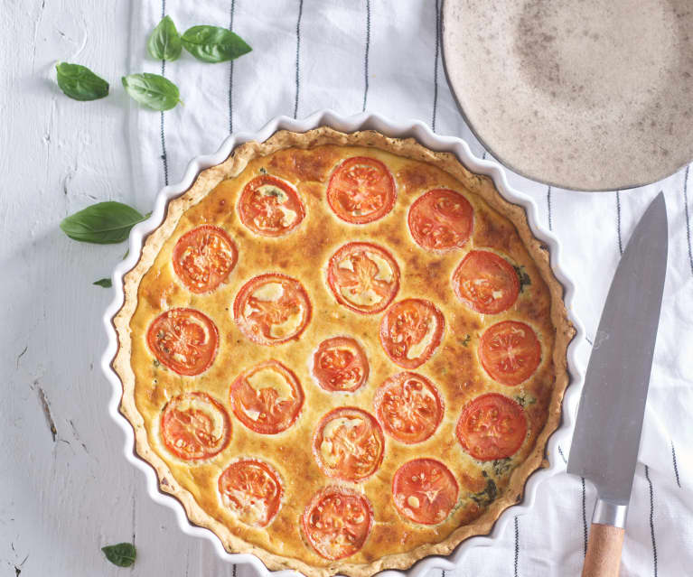 Tomaten-Ricotta-Quiche mit Spinat