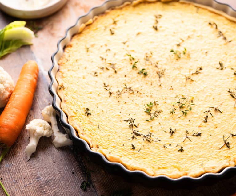 Quiche de abóbora e sobras de legumes 