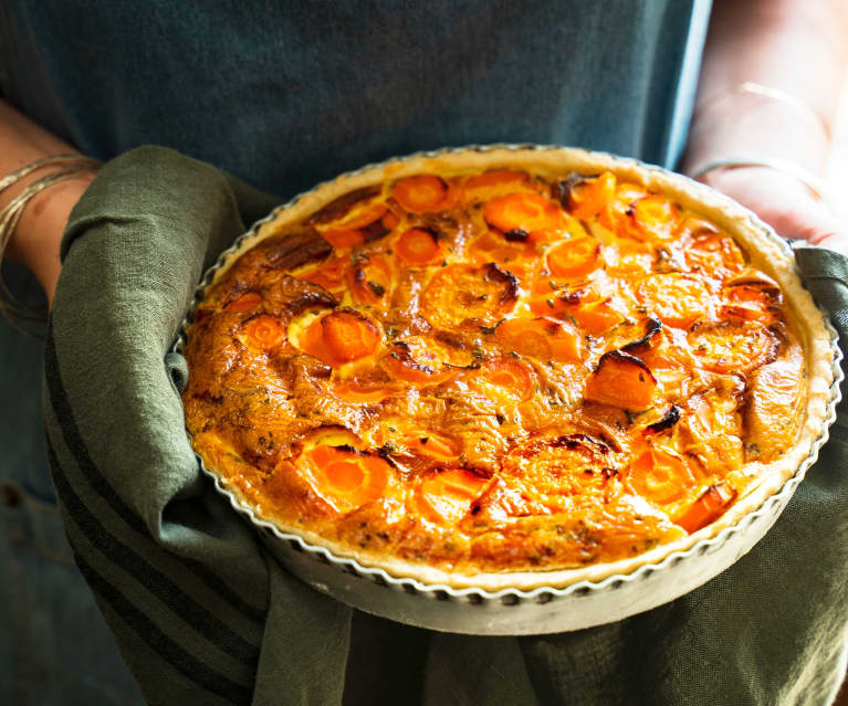 Quiche aux carottes, thon et cumin - la cerise sur le maillot