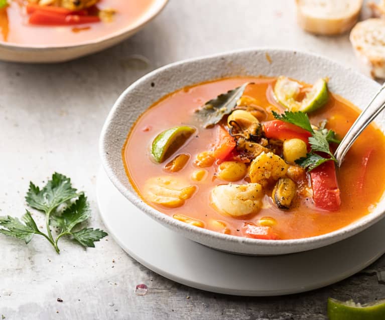 Zuppa di frutti di mare a Cottura Lenta