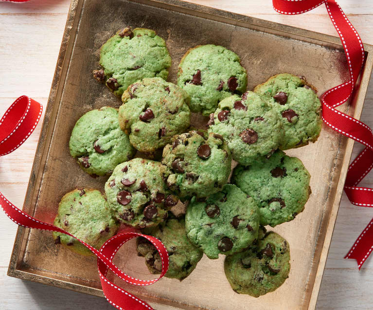 Biscuits moulés au chocolat et aux bonbons à la menthe du chef