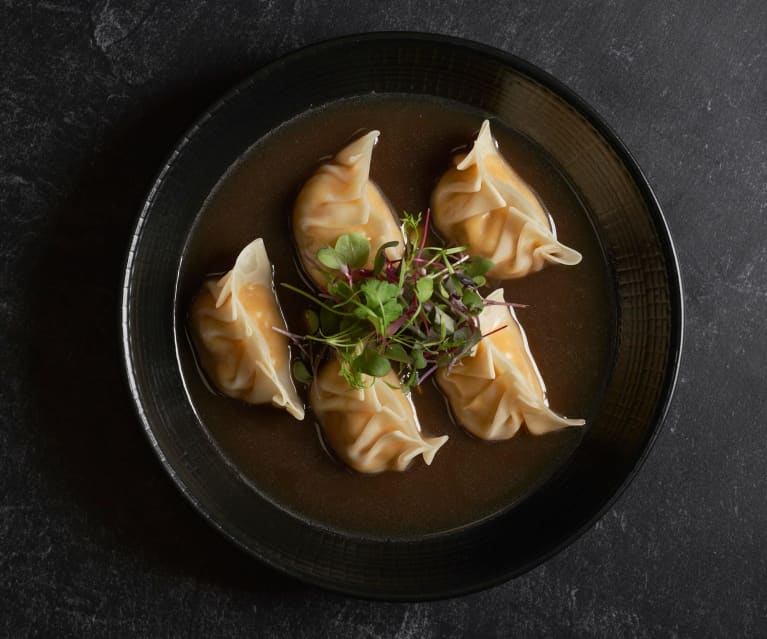 Kabocha Squash Dumplings in Dashi Broth (Matthew Kenney)