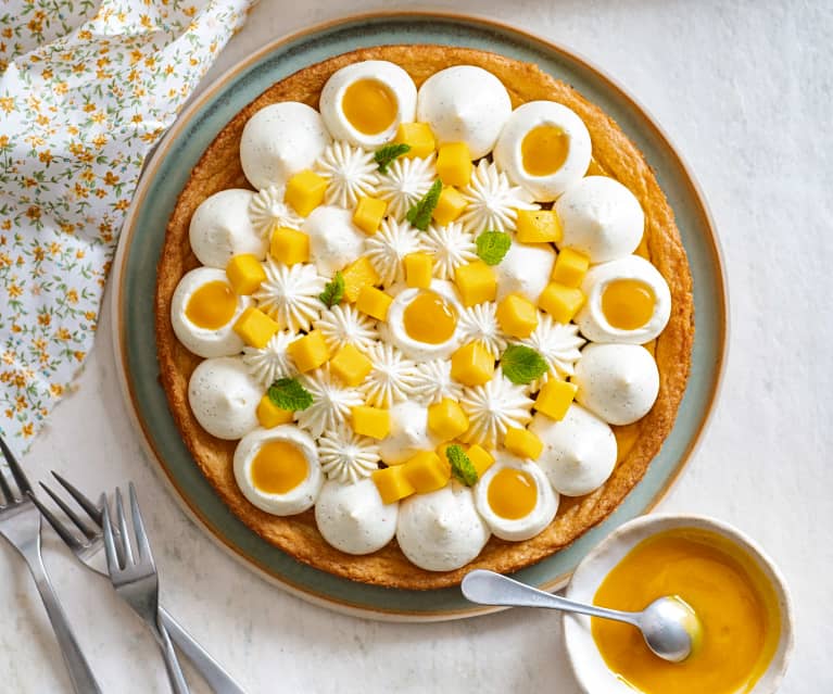 Tarte à la mangue sur sablé breton