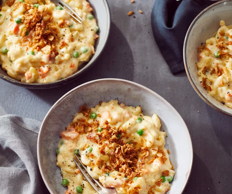 Makkaroni-Käse-Topf mit Erbsen &amp; Möhren - Cookidoo® – a plataforma ...