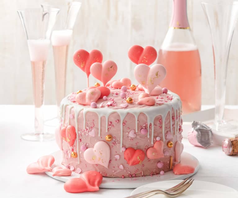 Rosa Prosecco-Torte mit Mascarponecreme