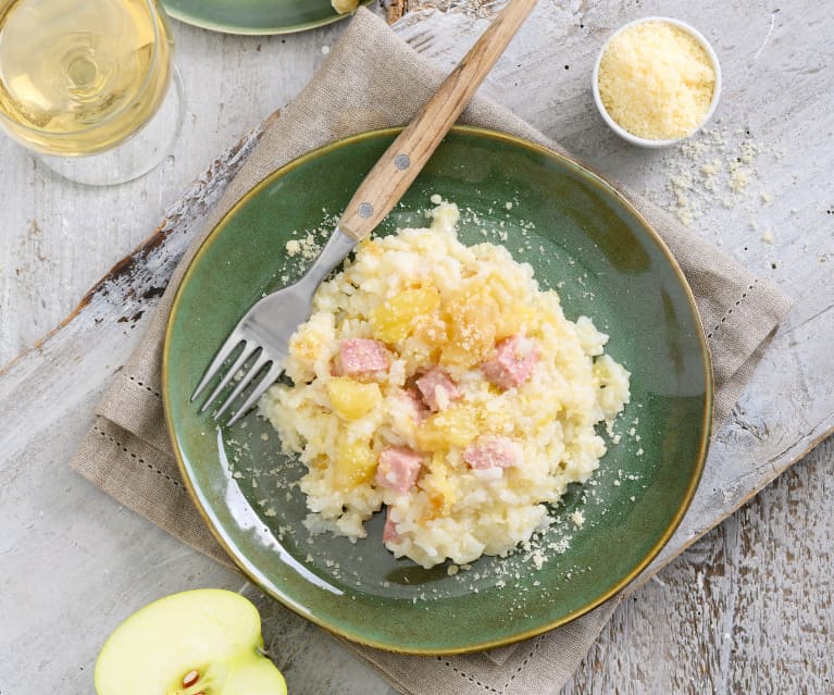 Risotto med æbler og skinke