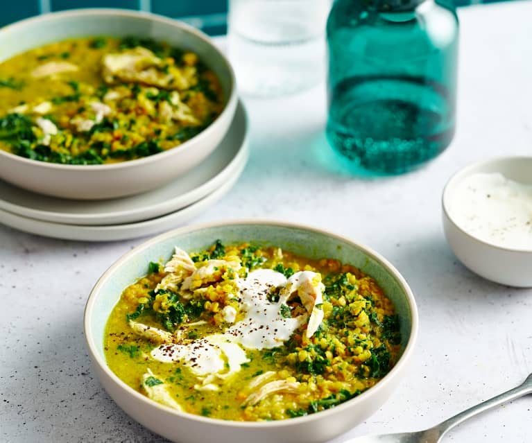 Spiced red lentil and chicken soup (Diabetes)