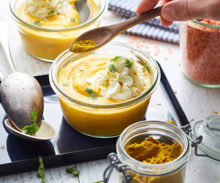 Verrine de carottes, lentilles corail et orange