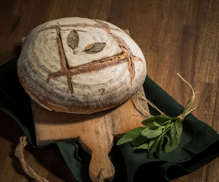 Pane alle erbe mediterranee e ricotta