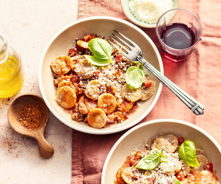 Orecchiette au paprika fumé, sauce au bœuf