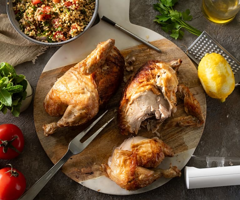 Whole Chicken and Tabbouleh with Tomato and Mint