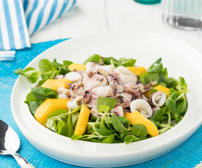 Insalata di calamari e pesche