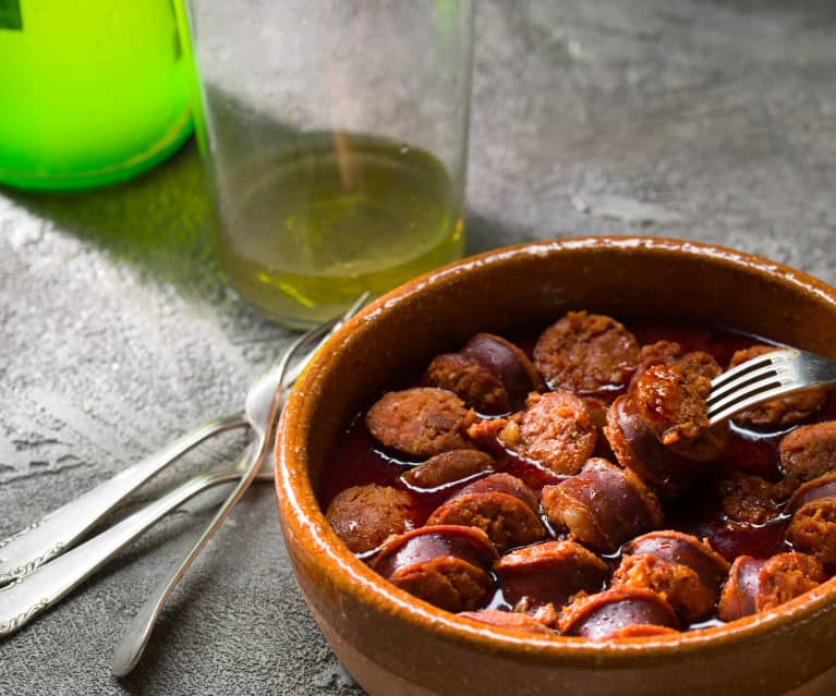 Chorizos a la sidra