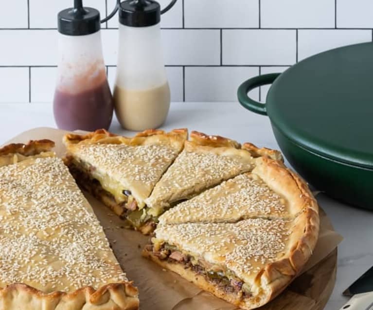 Family burger pie