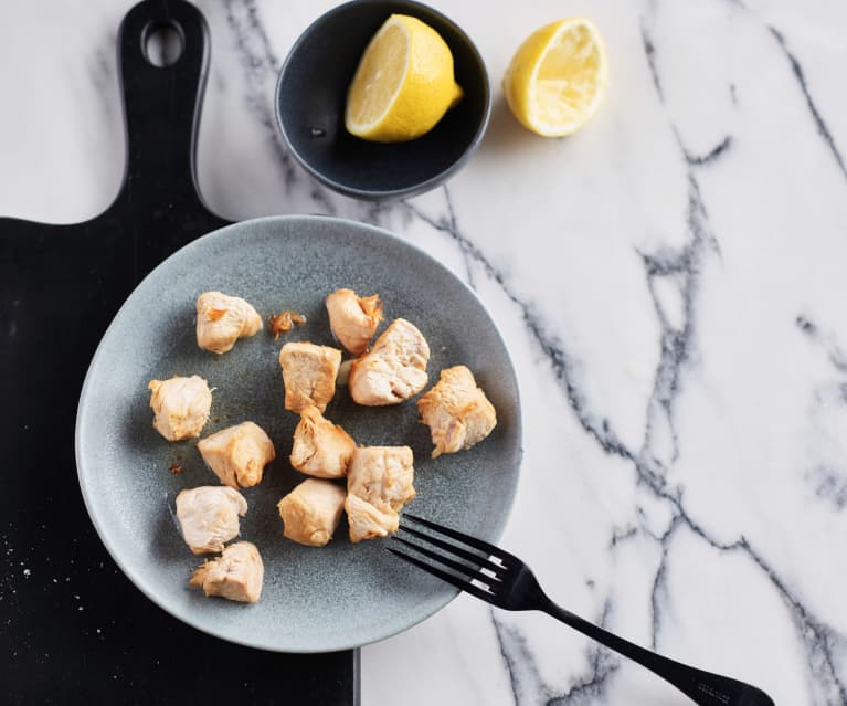 Sautéing Turkey Cubes