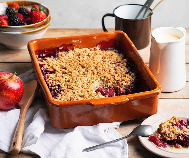 Summer Fruit Crumble with Crème Anglaise