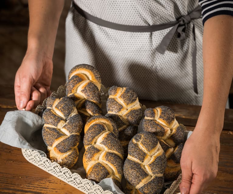 Trenzas malteadas de semillas de amapola