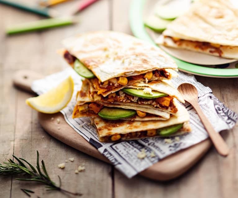 Baby-friendly Butternut and Kidney Bean Quesadillas