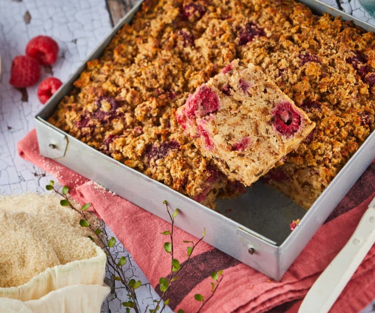 Gâteau de pain perdu aux framboises