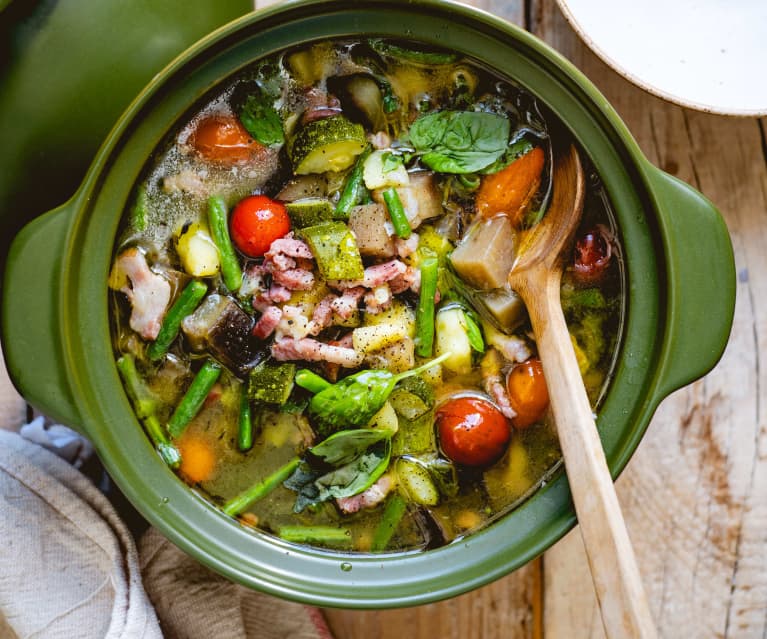 Soupe Paysanne aux Légumes cuisinée au Lard