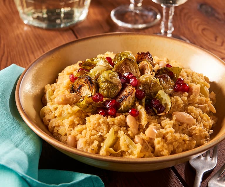 White Bean Quinoa Risotto With Roasted Brussels Sprouts Cookidoo A Thermomix Receptek Hivatalos Online Receptkonyvtara