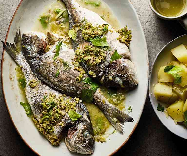 Gestoomde Zeebrasem in Bouillon met Aardappelen