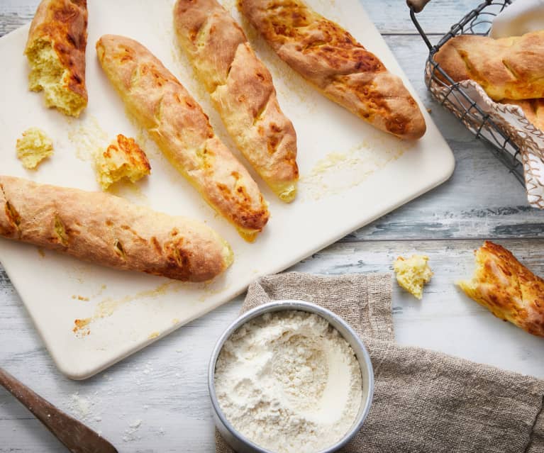 Baguettes apéritives au curry et fromage