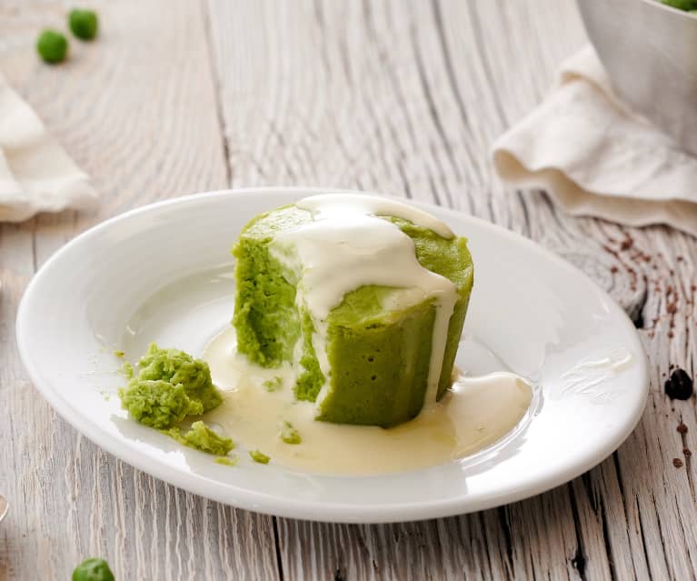 Flan de petits pois et sauce au fromage - Cookidoo® – la plateforme de  recettes officielle de Thermomix®