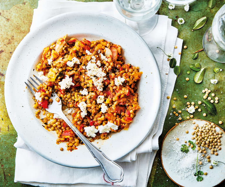 Salade de lentilles aux poivrons