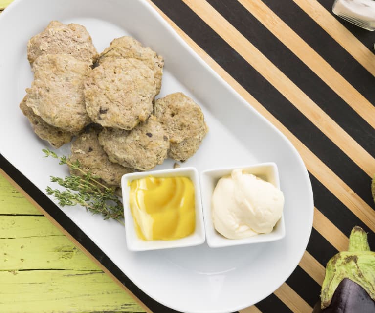 Mini burger di melanzane, manzo e formaggio filante