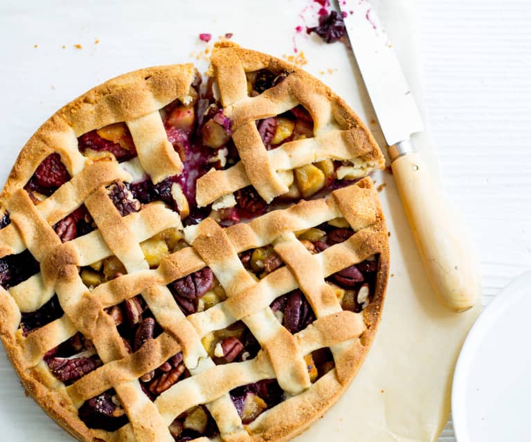 Tourte aux pommes et fruits rouges