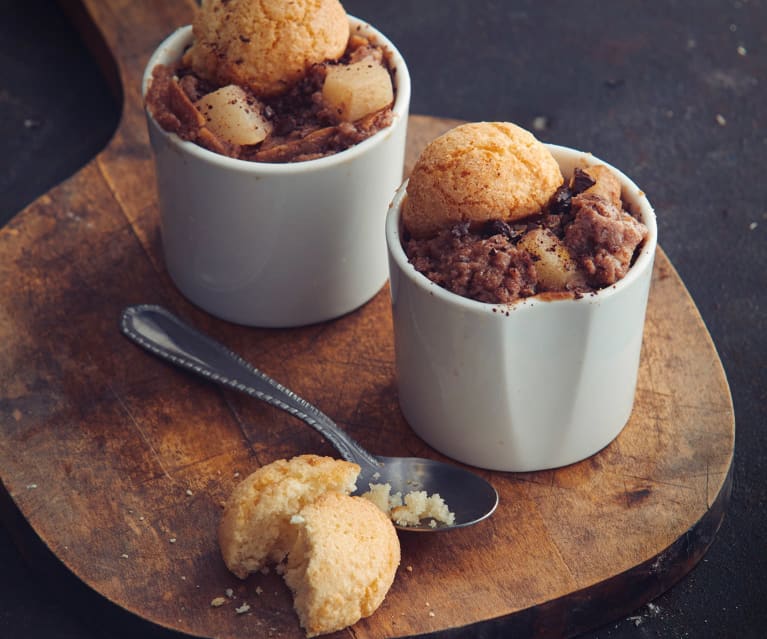 Dessert alla ricotta e pere in cocotte