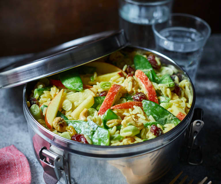 Reissalat mit Mango-Curry-Dressing