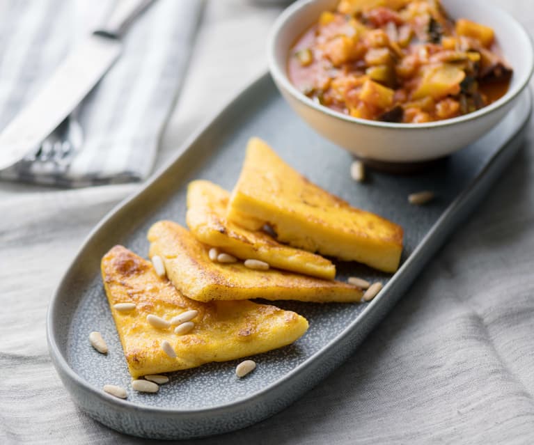 Polenta Bites with Caponata or Berry Compote