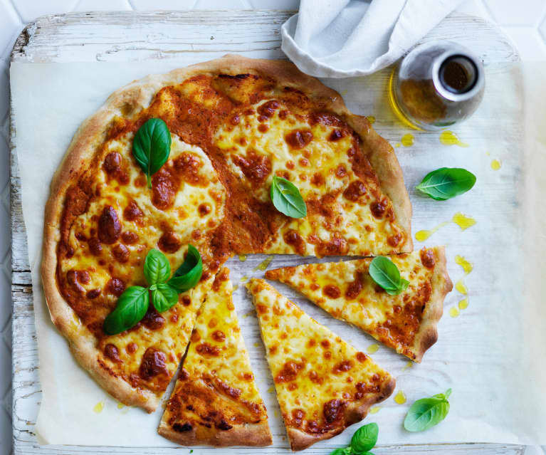 Spelt Margherita pizza