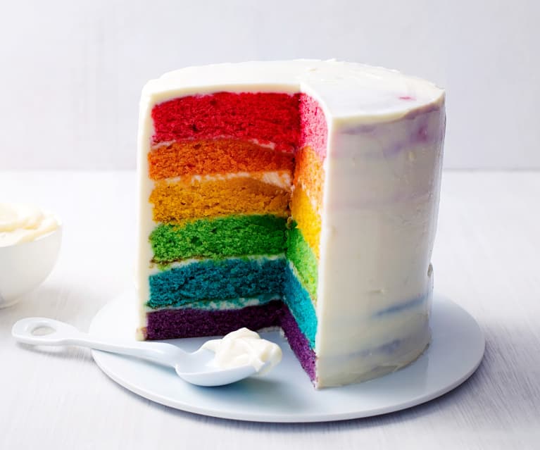 Candy Rainbow Cake | bakehoney.com