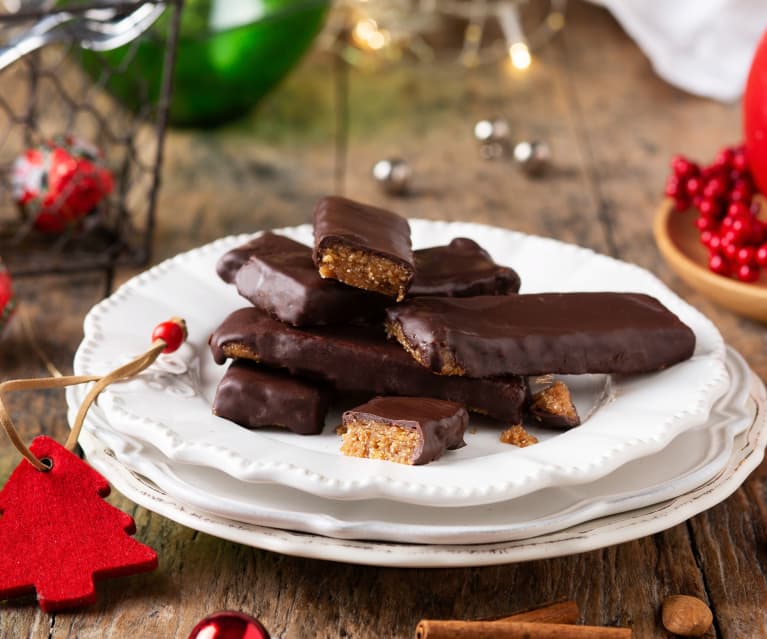 Barritas de turrón y chocolate