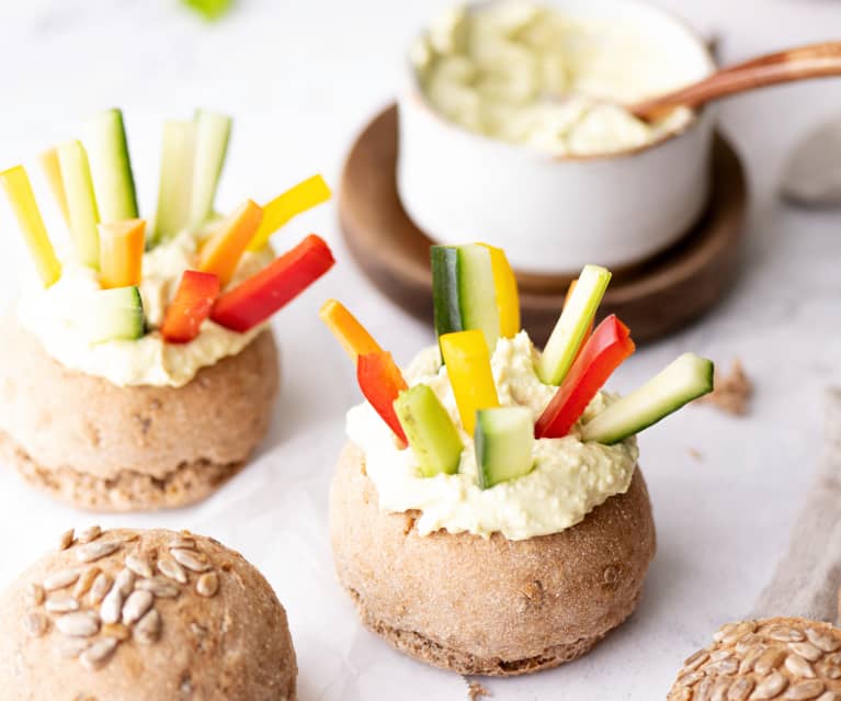 Volcán integral con palitos de verduras 