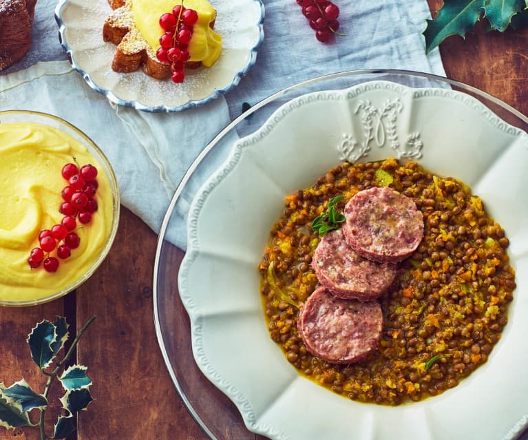 Menù: Cotechino, lenticchie e crema per Pandoro (Bimby Friend)