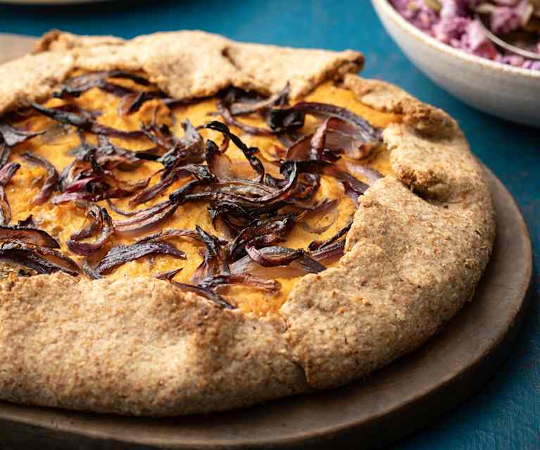 Pumpkin and Onion Galette with Autumn Coleslaw